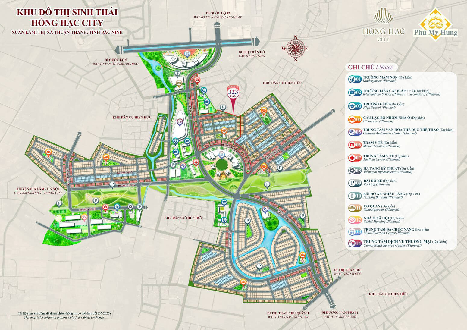 mặt bằng và tiện ích khu đô thị Hồng Hạc City