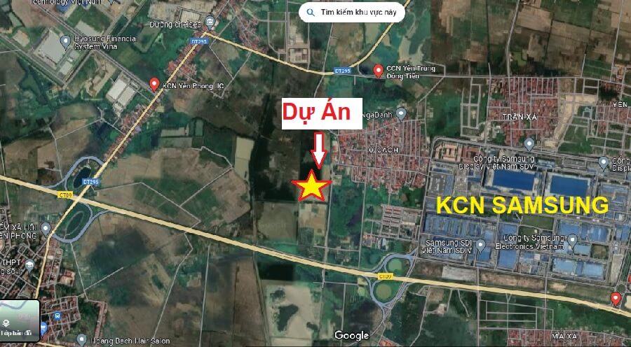 Vị trí lô đất trên thực địa dự án dân cư dịch vụ đông tiến