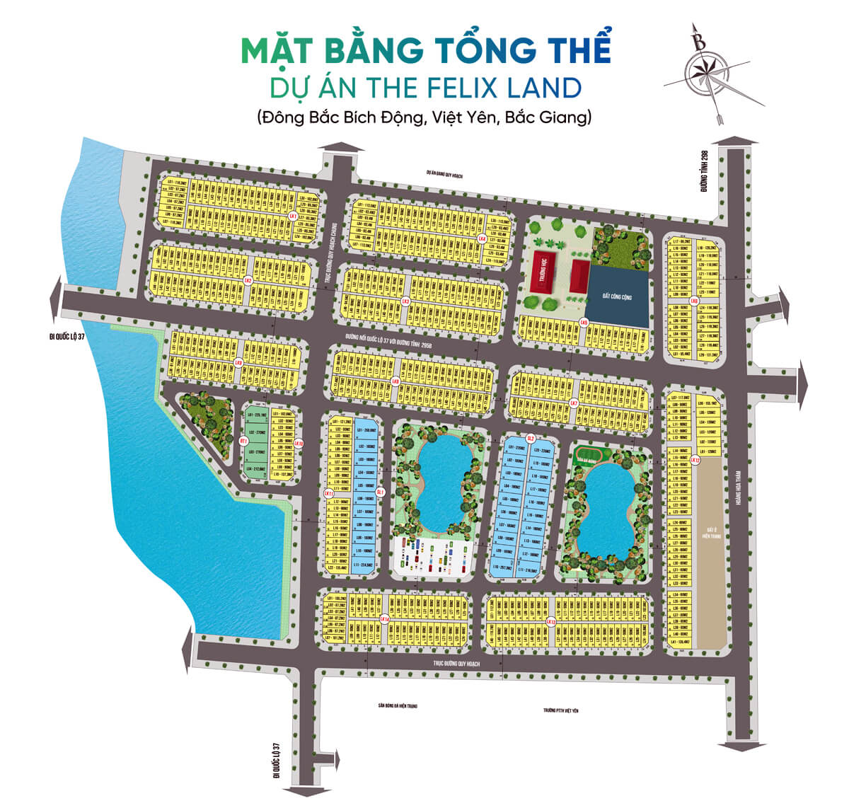 Mặt bằng dự án Khu đô thị The Felix Land tỉnh lộ 298