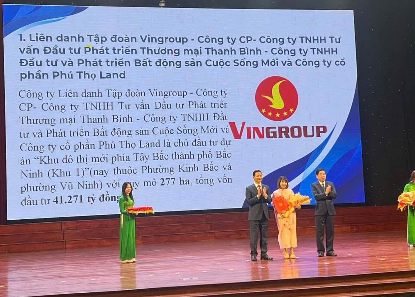 Trao Quyết Định Đầu Tư Dự Án KĐT Mới Tây Bắc TP Bắc Ninh Cho Liên Doanh Vingroup