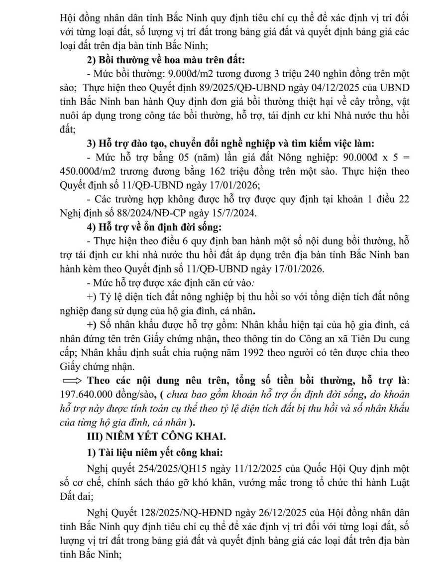 giải phóng mặt bằng dự án sun bắc ninh tại tiên du