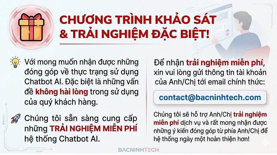 Bacninhtech sẵn sàng cung cấp trải nghiệm miễn phí  Chatbot AI