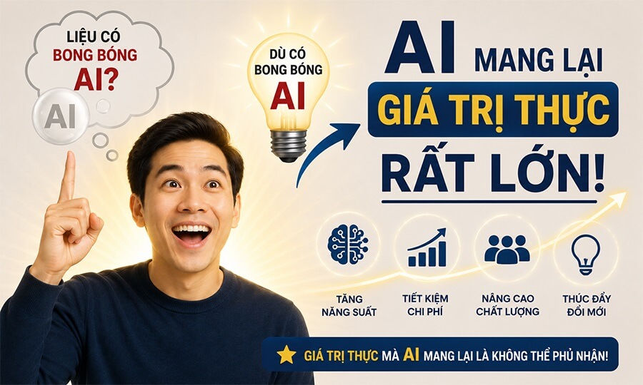 Dù bong bóng hay không thì giá trị AI mang lại là thực