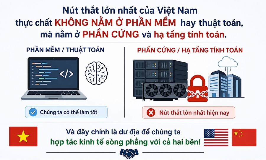 Nút thắt của Việt Nam đến từ phần cứng và hạ tầng