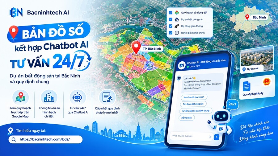 Chỉ với một nền tảng bản đồ, nhà đầu tư dễ dàng phân tích thị trường bất động sản Bắc Ninh