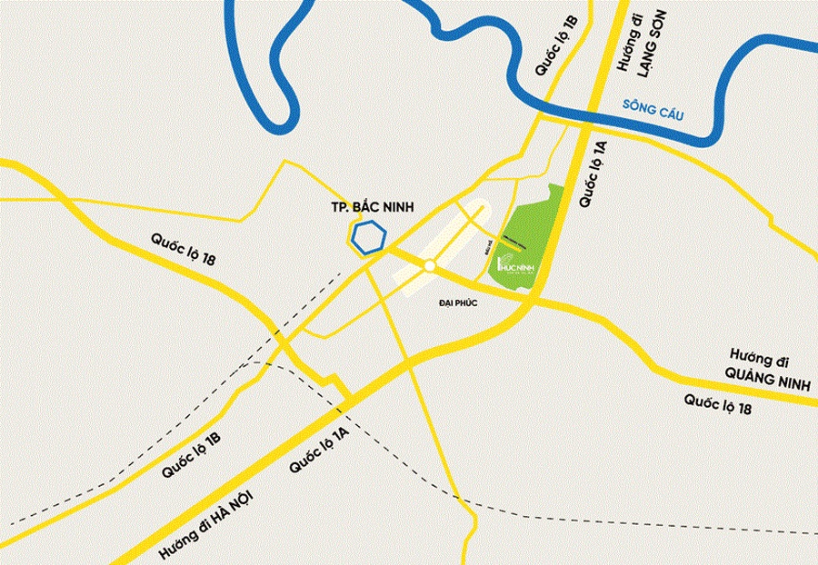 Vị trí dự án Phúc Ninh- Bắc Ninh