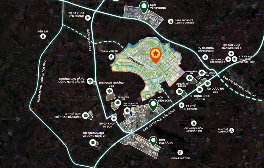 Vị trí dự án Sun Bắc Ninh