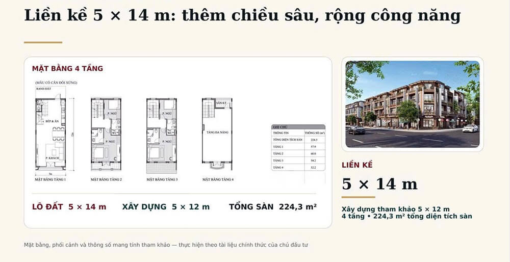 Mẫu thiết kế 5x14m dự án Vinhomes King Park