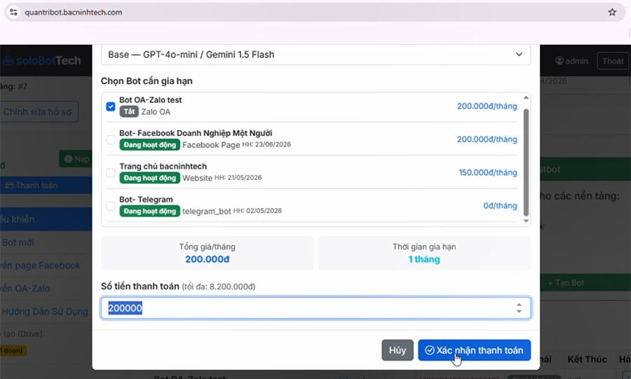 Chỉ cần vậy là ANh Chị đã tạo cho mình một con bot cho OA-Zalo