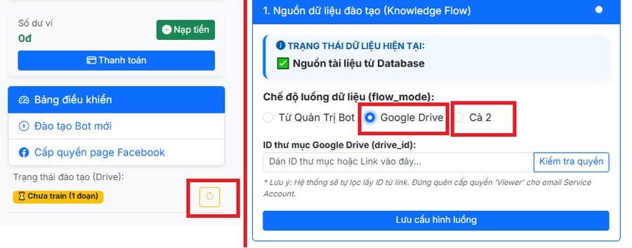 Để sử dụng chúng ta cần cung cấp một số thông tin để hệ thống lấy dữ liệu từ Drive