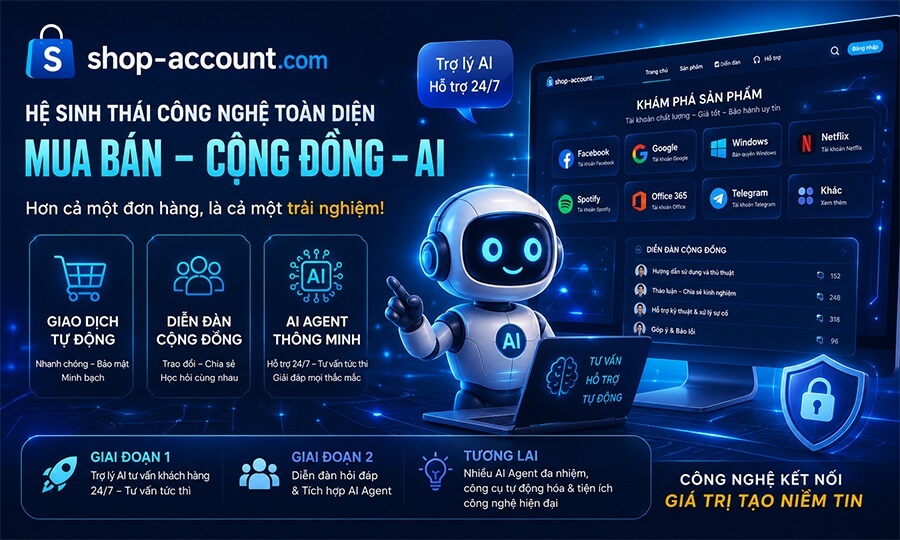 Tổng Quan shop-account.com: Giai Đoạn 1- Shop Bán Hàng